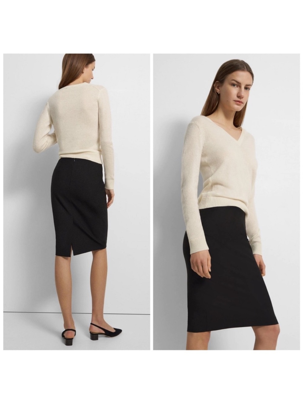 THEORY Stretch Wool Pencil Skirt